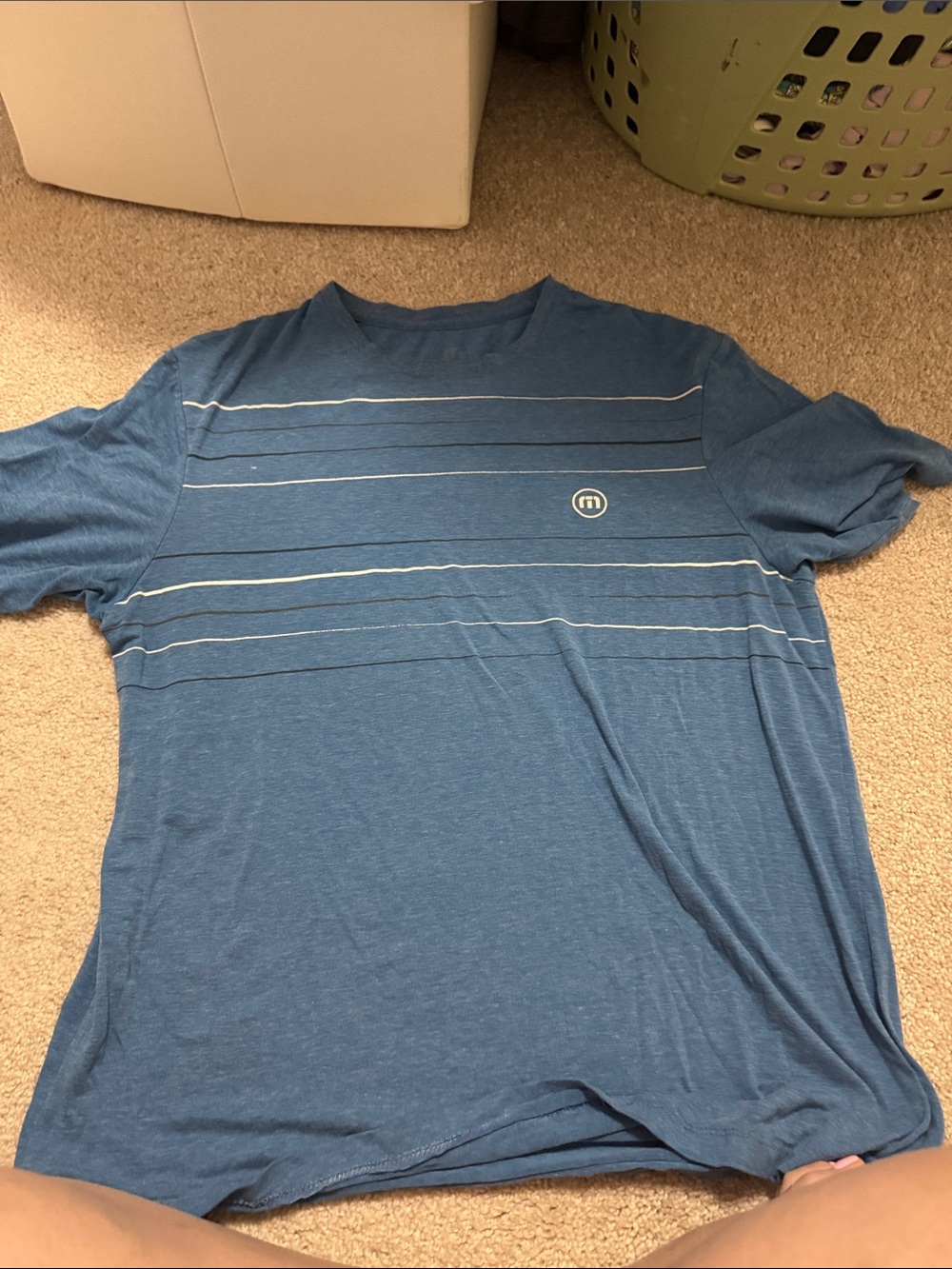 Travis Mathew Blue Striped Crew Tee